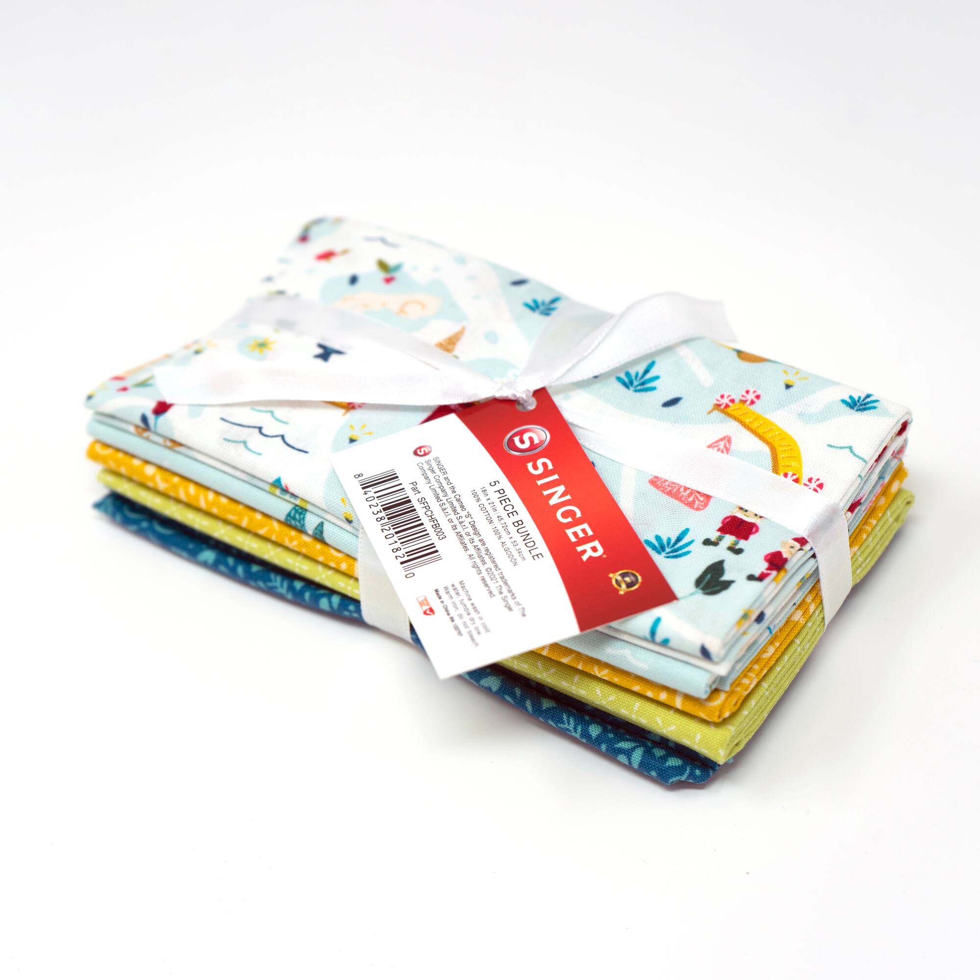 SINGER Christmas Santa's Village 5 Piece Fat Quarter Bundle